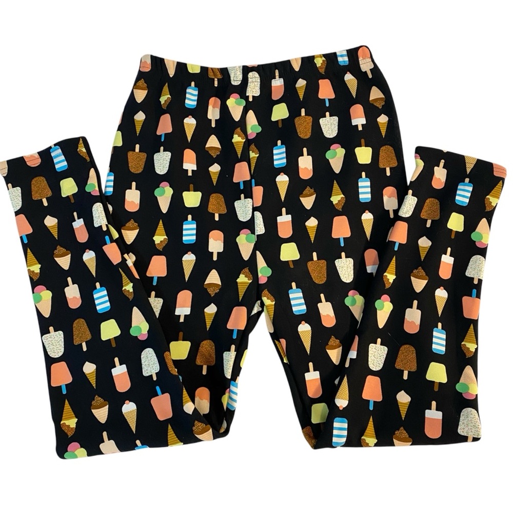 Nisha Patterned Fleece Legging Women’s Small Black Ice Cream Cones New